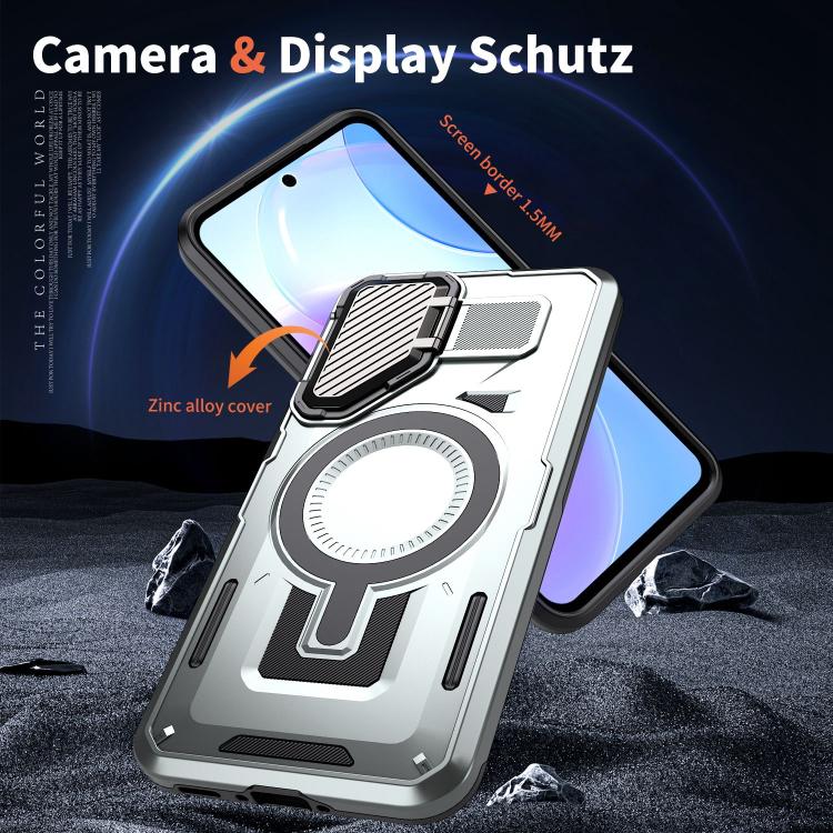 Funda con marco protector MagSafe para Samsung Galaxy A56 5G (gris)