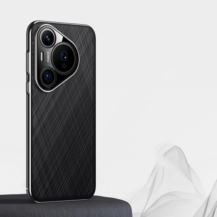 Funda de Cuero para Teléfono Huawei Pura 70 con Pintura Lisa (Negra)