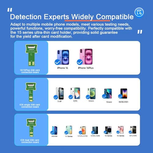 Juego de Prueba Soporte Tarjeta SIM Jcid V1S Pro V1Se Apple iPhone 5-16 Tarjeta SIM y TF Android