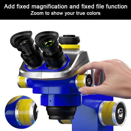 Microscópio Estéreo TrinOcular Mechanic Mic3 7X-50X Ctv 0,45X com Câmara 4K Pro