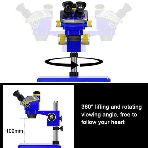 Microscópio Estéreo TrinOcular Mechanic Mic3 7X-50X Ctv 0,45X com Câmara 4K Pro