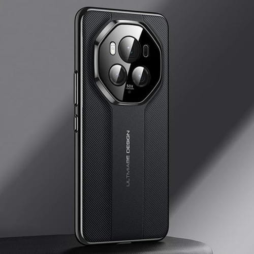 Funda de Cuero Lisa con Diseño de Imitación Ultimate para Honor Magic6 (Negra)