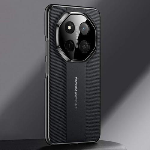 Funda de Cuero Liso con Diseño de Imitación Ultimate para Honor X60 Pro (Negro)