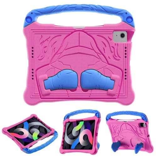 Funda para iPad Air 2022/2020 10.9 con Función Atril y Correa para El Hombro de Eva (Rosa, Rojo y Azul)