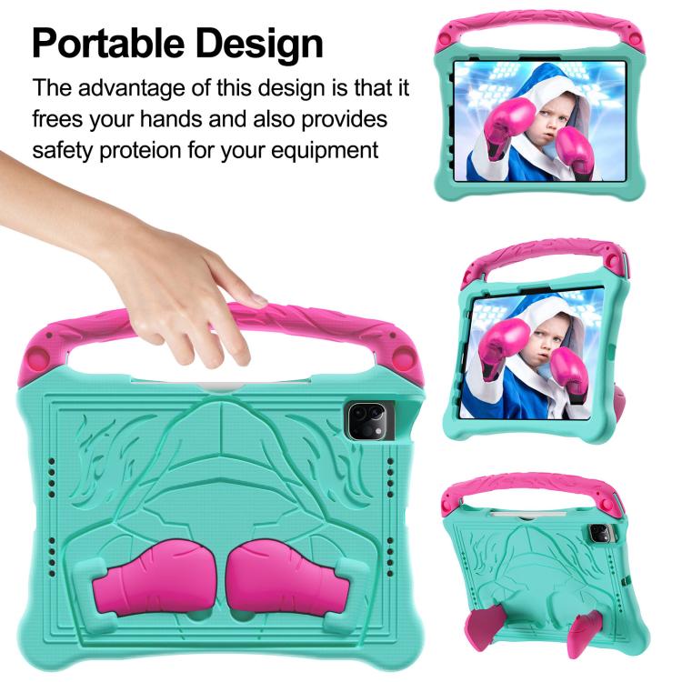 Funda de Eva para iPad Air 11 (2024/2025) a Prueba de Golpes con Soporte y Correa (Mint Rose Red)