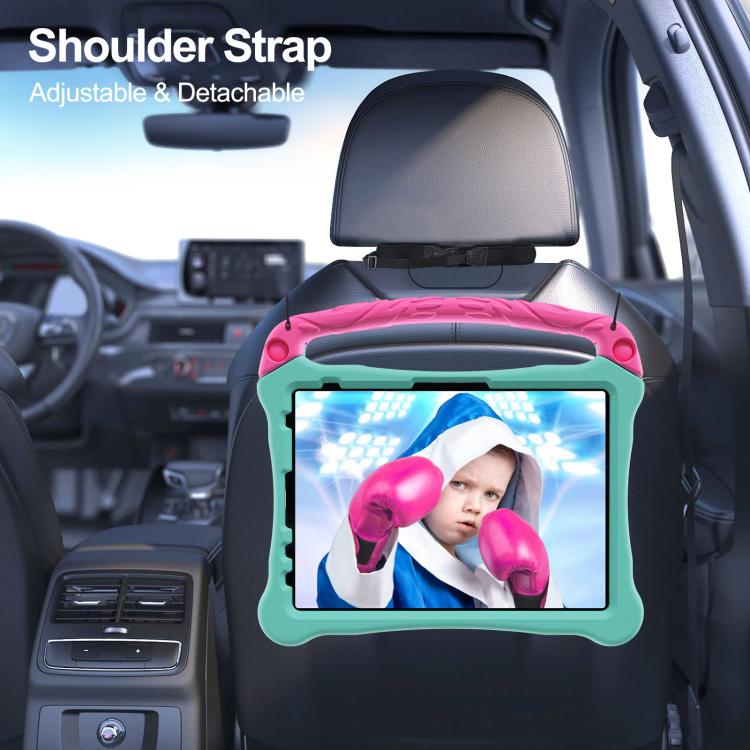 Funda de Eva para iPad Air 11 (2024/2025) a Prueba de Golpes con Soporte y Correa (Mint Rose Red)
