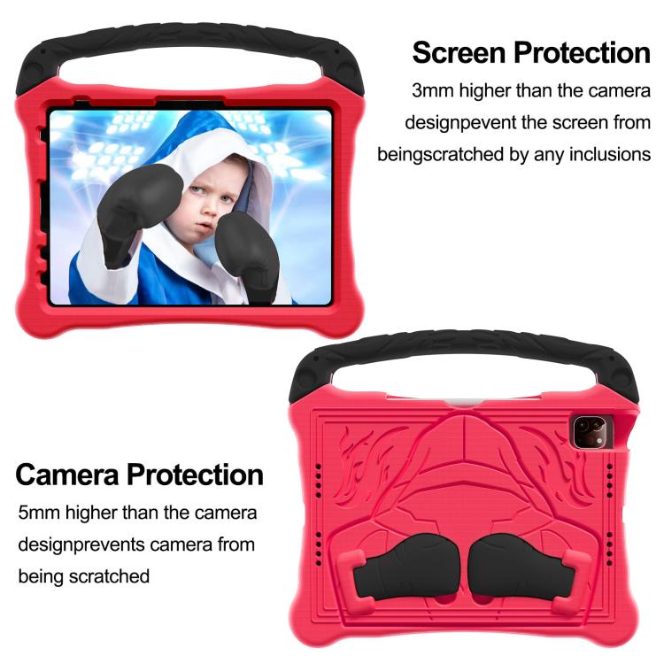 Funda Eva para iPad Air 11 (2024/2025) a Prueba de Golpes con Soporte y Correa (Rojo y Negro)