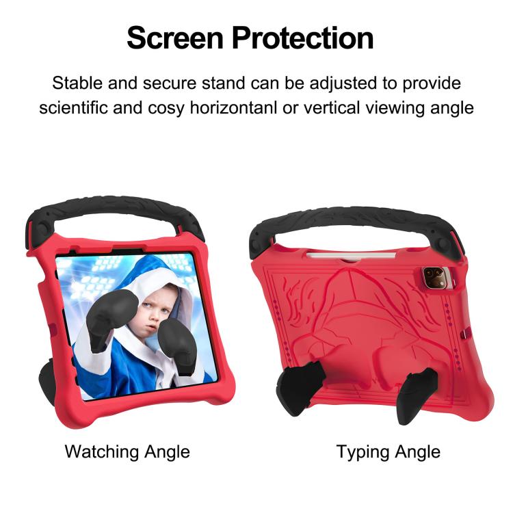 Funda Eva para iPad Air 11 (2024/2025) a Prueba de Golpes con Soporte y Correa (Rojo y Negro)