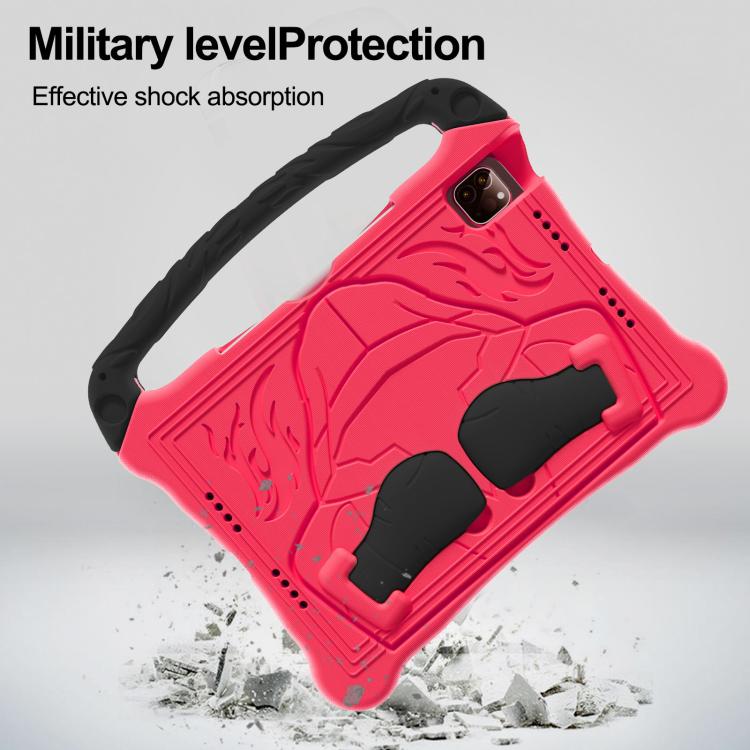 Funda Eva para iPad Air 11 (2024/2025) a Prueba de Golpes con Soporte y Correa (Rojo y Negro)