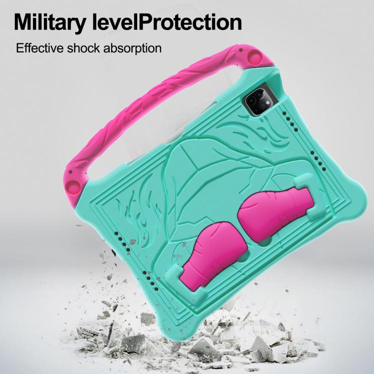 Funda para iPad 2025/2022 con Función Atril y Correa para El Hombro de Eva (Rosa Menta y Rojo)
