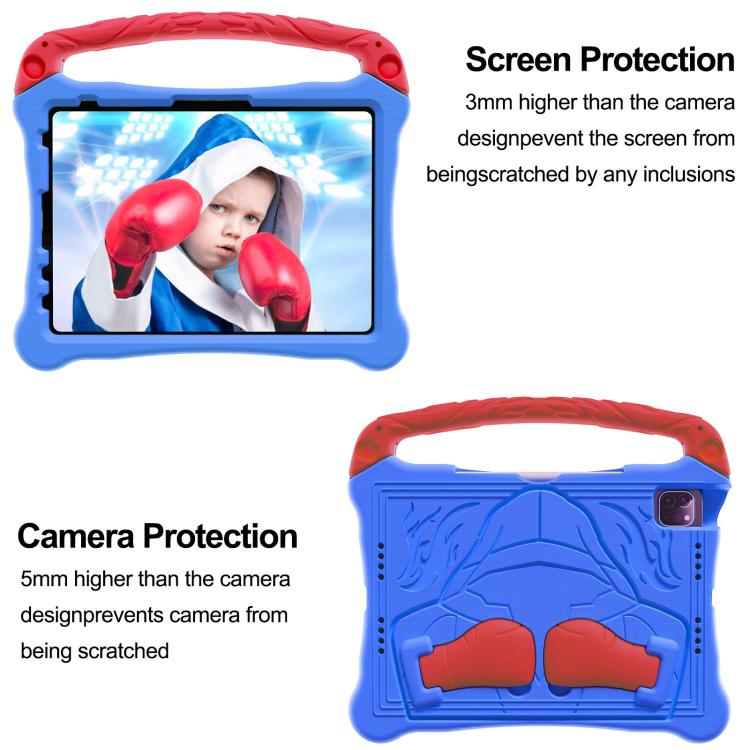 Funda para iPad 10.ª Generación 10.9 2022 Soporte Goma Eva a Prueba de Golpes Correa Hombro (Azul y Rojo)