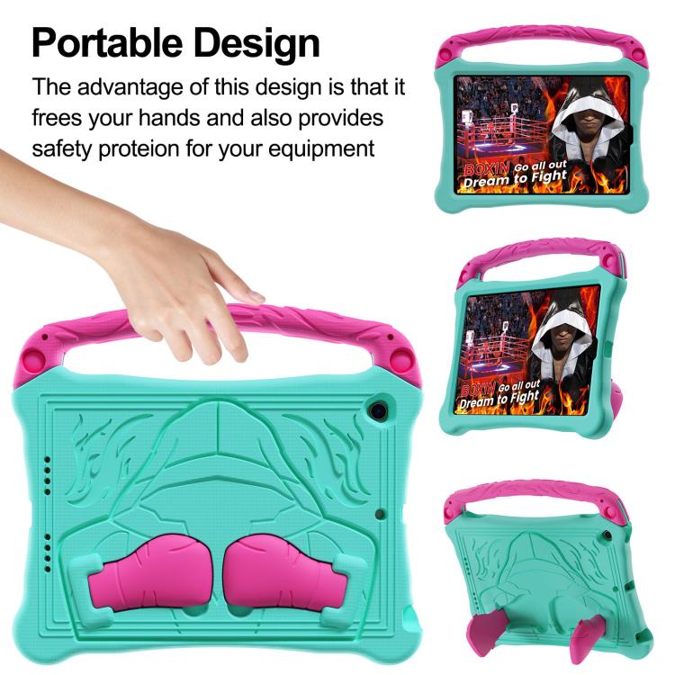 Estuche para Tableta Eva Serie Boxing para iPad 10.5 2017 Air 3 2019 con Soporte (Rosa Menta y Rojo)