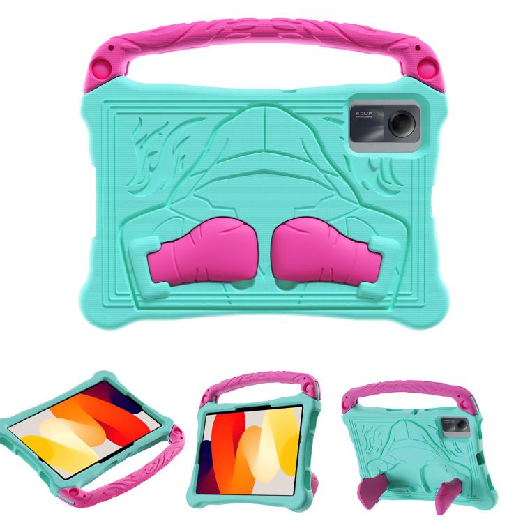 Funda para Tableta Xiaomi Redmi Pad Se 11 2023 Boxing Series Kickstand Eva a Prueba de Golpes con Correa para El Hombro (Rosa Menta y Rojo)