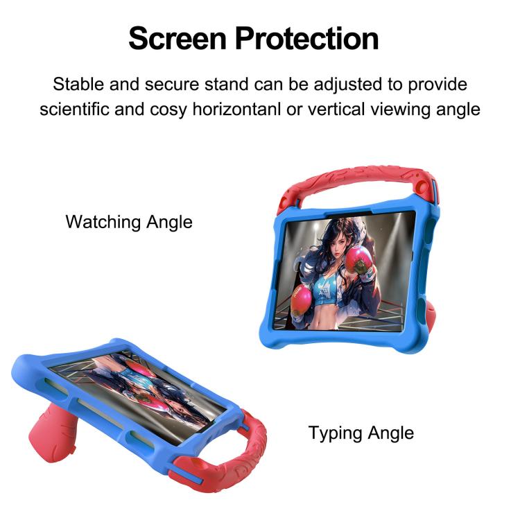 Funda para Tableta Xiaomi Redmi Pad Se 11 2023 Boxing Series Kickstand Eva a Prueba de Golpes con Correa para El Hombro (Azul Rojo)