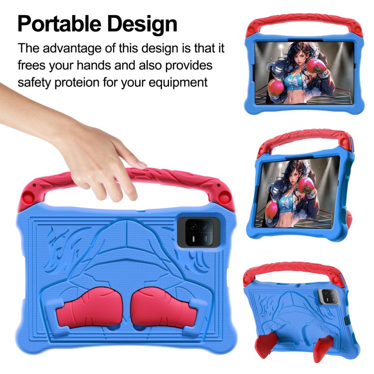 Funda para Tableta Xiaomi Redmi Pad Se 11 2023 Boxing Series Kickstand Eva a Prueba de Golpes con Correa para El Hombro (Azul Rojo)