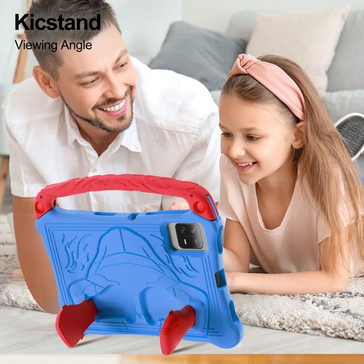 Funda para Tableta Xiaomi Redmi Pad Se 11 2023 Boxing Series Kickstand Eva a Prueba de Golpes con Correa para El Hombro (Azul Rojo)