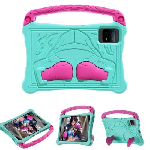 Funda para Tableta a Prueba de Golpes de Eva con Soporte y Correa para El Hombro para Xiaomi Pad 6/6 Pro Boxing Series (Rosa Menta y Rojo)