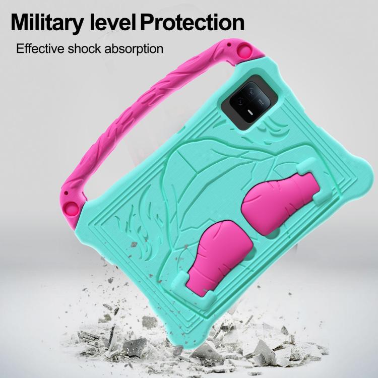 Funda para Tableta a Prueba de Golpes de Eva con Soporte y Correa para El Hombro para Xiaomi Pad 6/6 Pro Boxing Series (Rosa Menta y Rojo)
