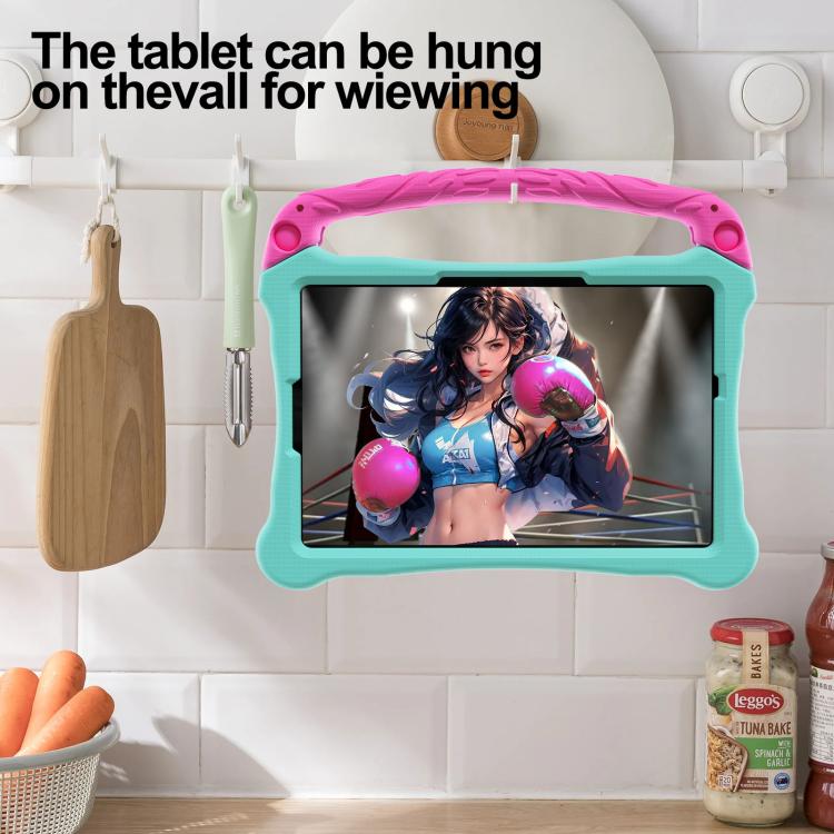 Funda para Tableta a Prueba de Golpes de Eva con Soporte y Correa para El Hombro para Xiaomi Pad 6/6 Pro Boxing Series (Rosa Menta y Rojo)