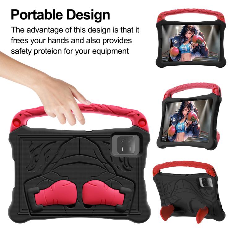 Funda para Tableta Xiaomi Pad 6/6 Pro Boxing Series con Soporte de Eva a Prueba de Golpes y Correa para El Hombro (Negra y Roja)