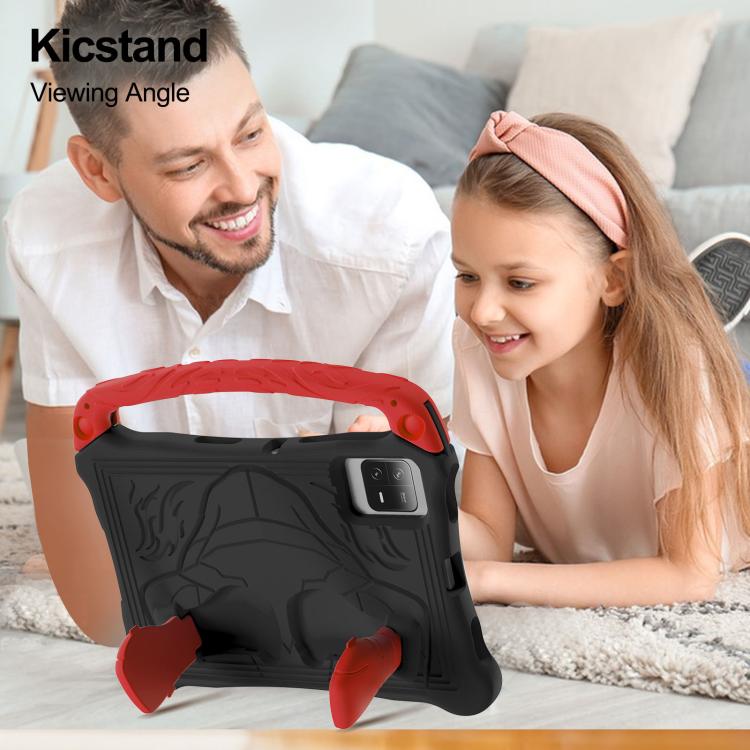 Funda para Tableta Xiaomi Pad 6/6 Pro Boxing Series con Soporte de Eva a Prueba de Golpes y Correa para El Hombro (Negra y Roja)