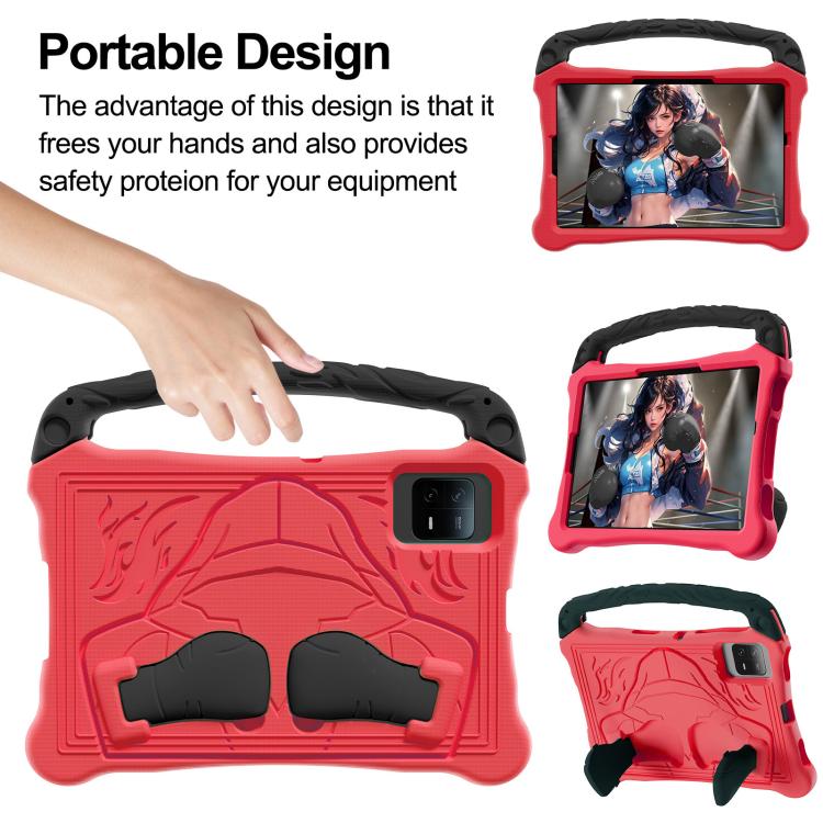 Funda para Tableta Xiaomi Pad 5/5 Pro Boxing Series con Soporte de Eva a Prueba de Golpes y Correa para El Hombro (Rojo y Negro)