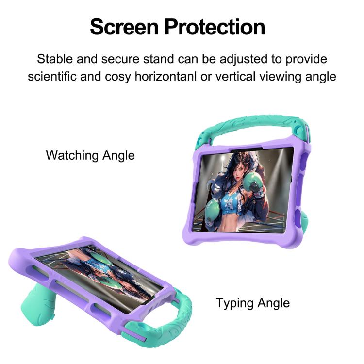 Funda para Tableta a Prueba de Golpes de Eva con Correa para El Hombro y Soporte para Xiaomi Pad 5/5 Pro Boxing Series (Morado y Menta)