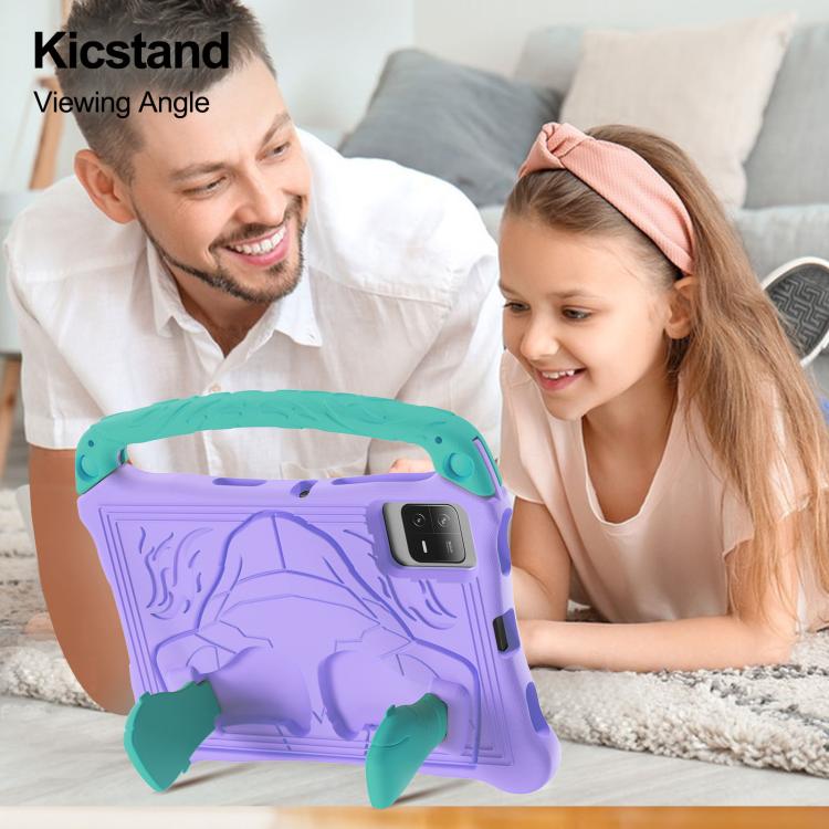 Funda para Tableta a Prueba de Golpes de Eva con Correa para El Hombro y Soporte para Xiaomi Pad 5/5 Pro Boxing Series (Morado y Menta)