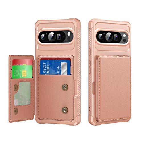 Funda de Cuero con Tapa Horizontal para Google Pixel 9/9 Pro (Oro Rosa)