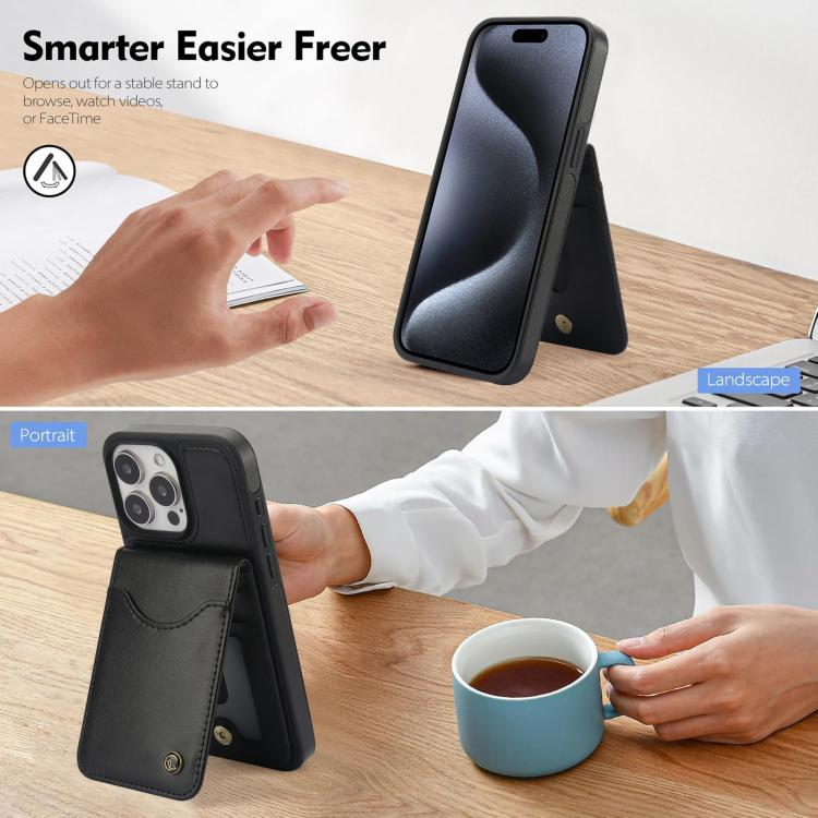 Funda para iPhone 12 Pro Max Awquer Cuero con Tapa Vertical Tarjetas y Soporte (Negro)