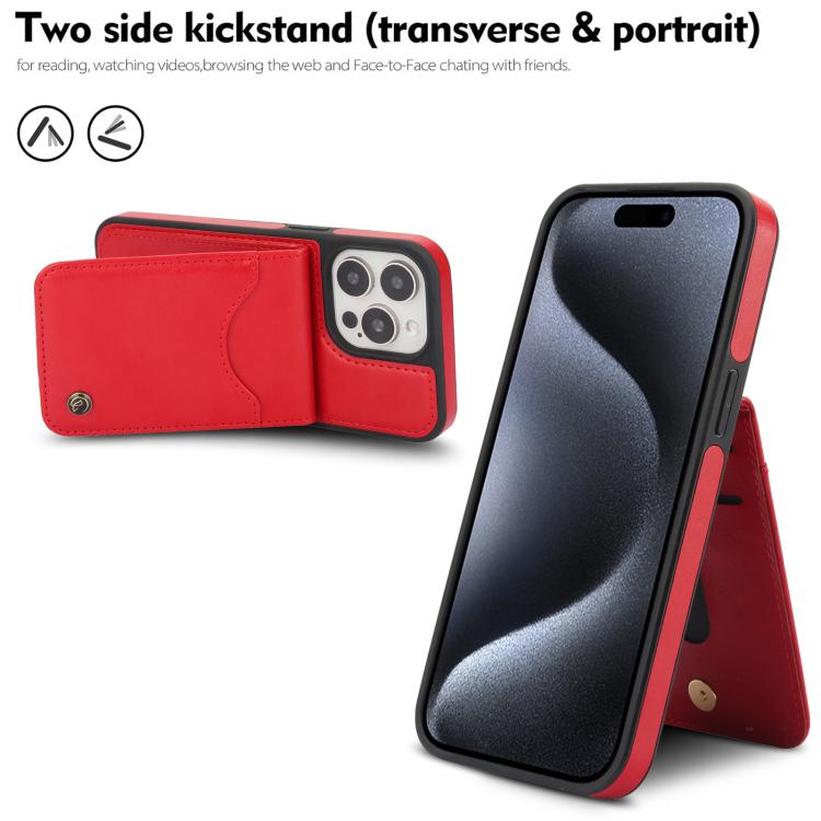 Funda para iPhone 11 Pro Max Awquer Cuero Tapa Vertical Tarjetas Soporte (Rojo)