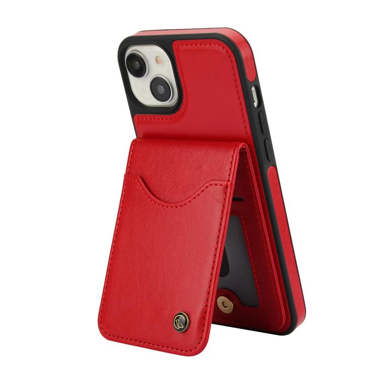 Funda de Cuero con Tapa Vertical Awquer para iPhone 11 con Tarjetero (Rojo)
