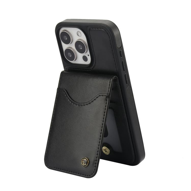 Funda para iPhone 11 Pro Awquer Cuero con Tapa Vertical para Tarjetas y Soporte (Negro)