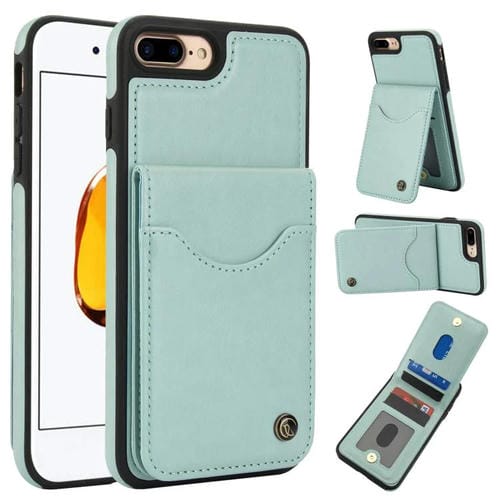 Funda de Cuero Awquer para iPhone 7 Plus/8 Plus con Tapa Vertical para Tarjetas y Soporte (Verde)