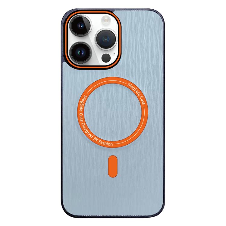 Funda para Teléfono Apple iPhone 12 Pro Max Textura Madera Imitación Magsafe (Azul Cielo)