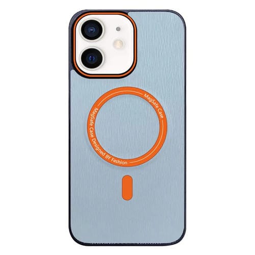 Funda para Teléfono Madera Imitación Magsafe iPhone 12 (Azul Cielo)