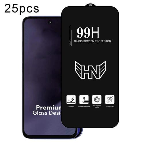 Para Xiaomi Poco M6 Plus 5G 25 Piezas de Película de Vidrio Templado de Pantalla Completa de Arco Grande de Aluminio Alto