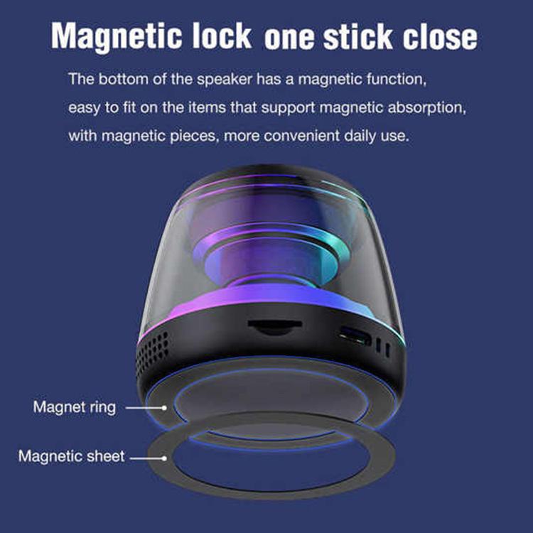 Altavoz Bluetooth Inteligente M2 con Luz RGB, Altavoz Magnético y Soporte para Teléfono (Blanco)