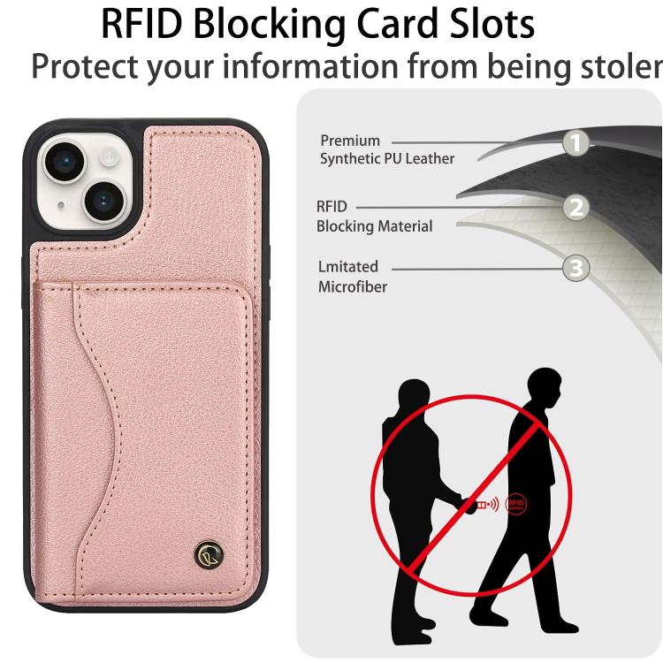 Funda de Cuero con Tapa Horizontal para iPhone 11 Awquer con Tarjetero (Oro Rosa)