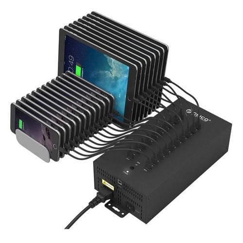 Concentrador USB 2.0 Orico Ih20P 20 Puertos Grado Industrial Enchufe de la UE (Negro)