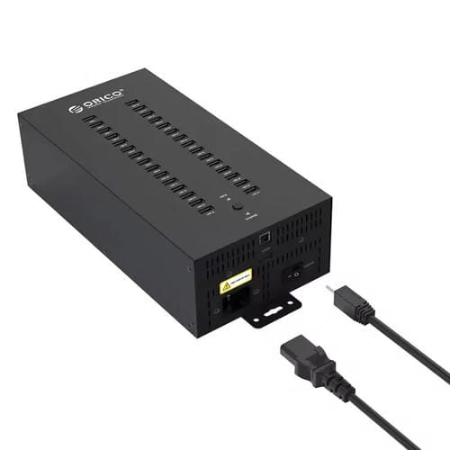 Concentrador USB 2.0 Orico Ih30P 30 Puertos Grado Industrial Enchufe Australiano (Negro)