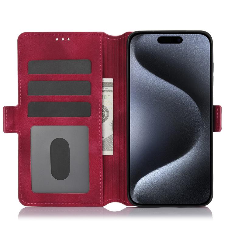 Funda de Cuero iPhone 13 Mini Relieve Mariposa y Flor Amor Ensueño (Rojo)