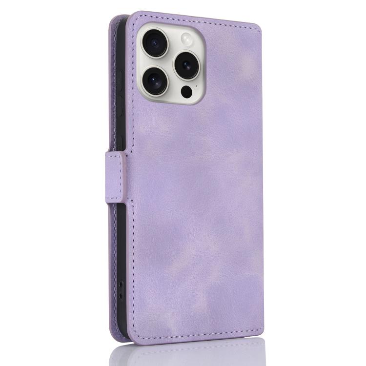 Funda de Cuero con Relieve Mariposa y Flor para iPhone 11 Pro Max (Morado)
