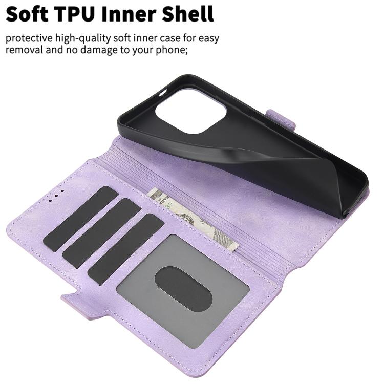 Funda de Cuero con Relieve Mariposa y Flor para iPhone 11 Pro Max (Morado)