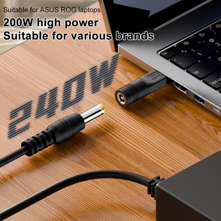 Adaptador de Carga para Computadora Portátil Asus 240 W con Puerto 5,5 x 2,5 mm a Puerto Cuadrado