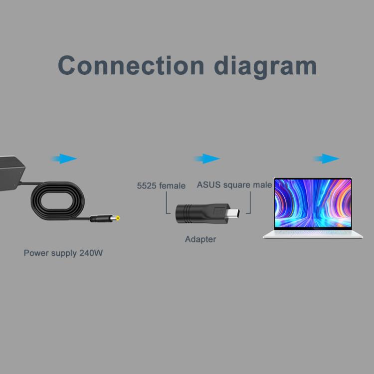 Adaptador de Carga para Computadora Portátil Asus 240 W con Puerto 6,0 x 0,6 mm a Square