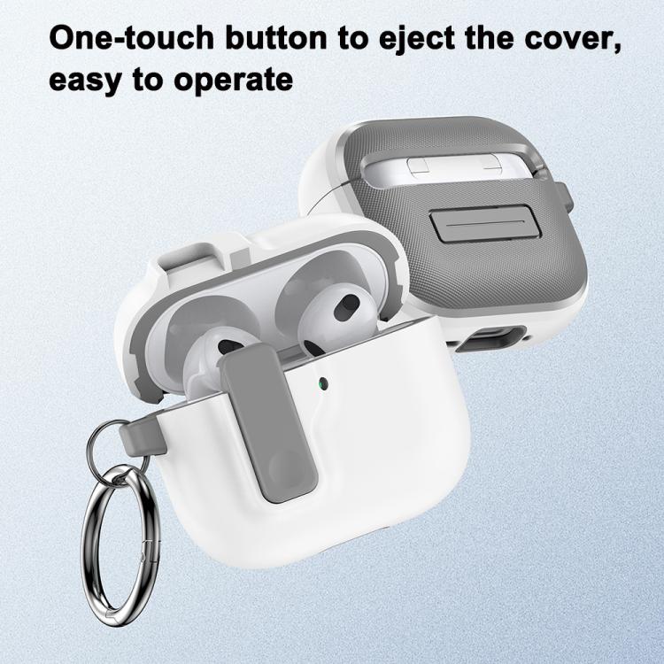 Funda Protectora para Auriculares Bluetooth Airpods Pro Bloqueo Automático (Blanco)