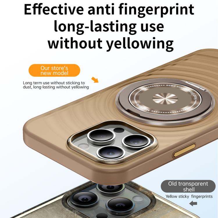 Funda para Teléfono iPhone 15 Pro Max Soporte Magsafe Diseño de Ondas (Dorado del Desierto)