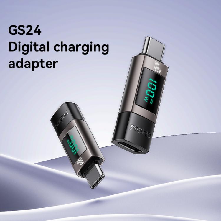 Adaptador de Pantalla Digital Yesido GS24 100 W USB-C a USB-C (Deslustrado)