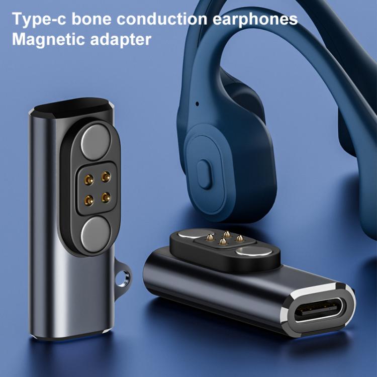 Adaptador Convertidor Usb-C Tipo-C para Auriculares de Conducción Ósea (Negro)